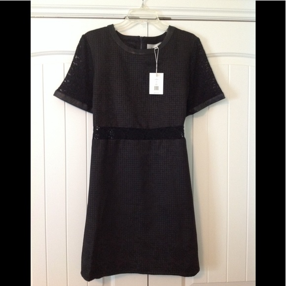 🎁NWT Walter Baker Black Textured Dress L - Picture 5 of 6